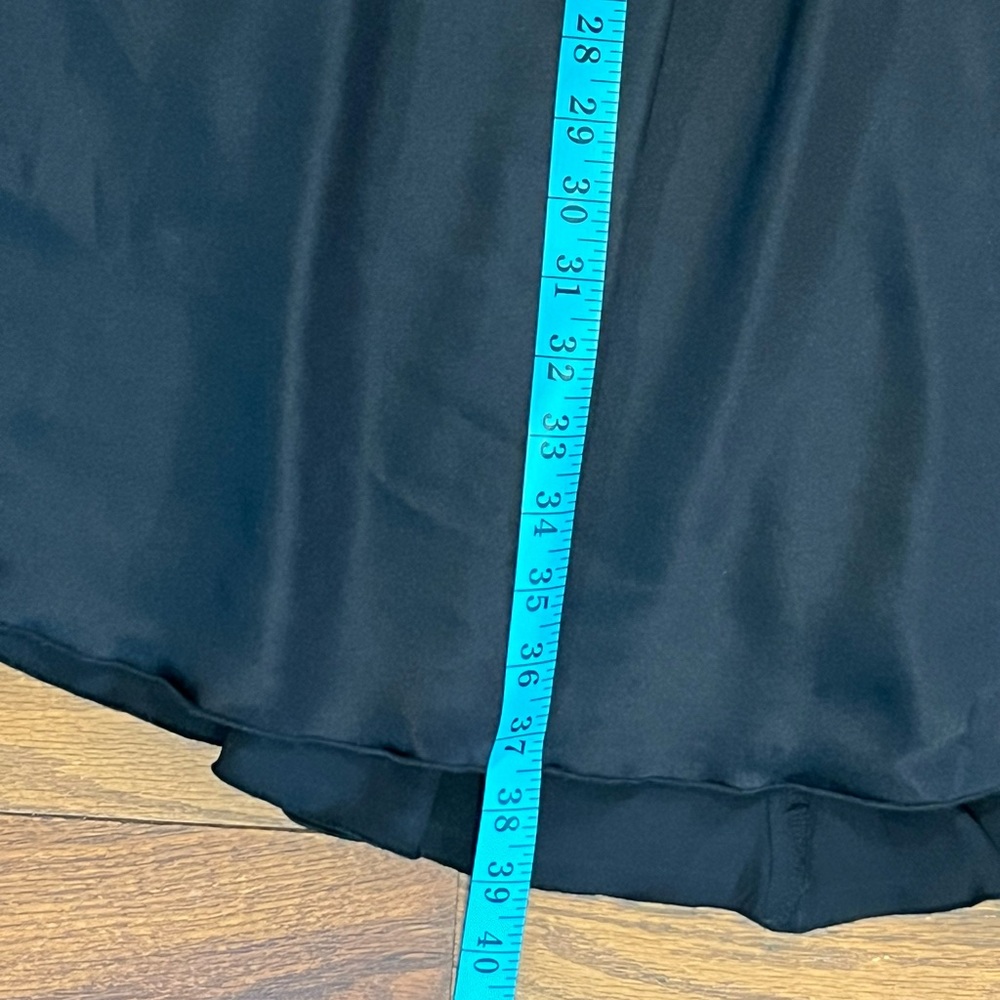 Co-Op Black Plunge Skater Dress Women’s 6 Silk Party Fit Flare - Picture 6 of 8